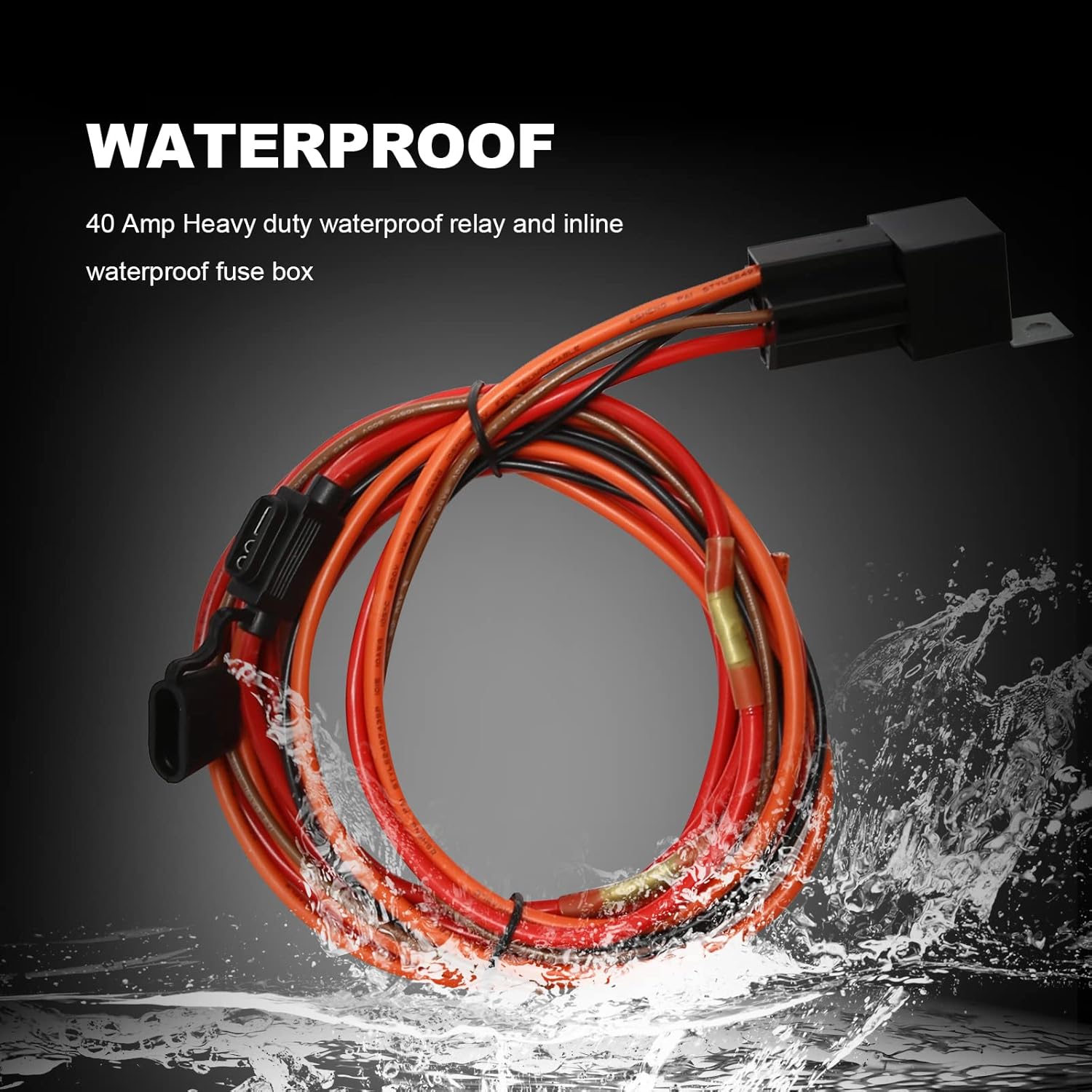 Saihisday 40A Waterproof Fuel Pump Relay Assembly, 12V Electric Fuel Pump Wire Harness Relay Kit P/N 30247