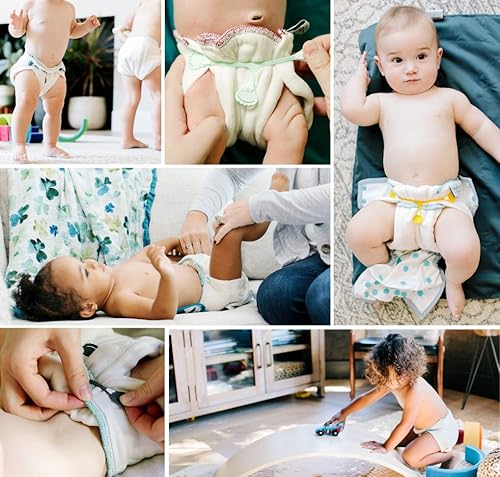 Miniatura 7 de Kanga Care Pañales reutilizables sin blanquear 70% viscosa de rayón de bambú  30% algodón preplegados pañales de tela (6 unidades)  Talla 4 niño