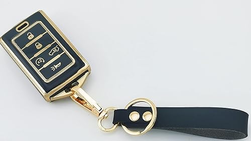 Miniatura 4 de 2 llaveros inteligentes de TPU con 5 botones para Jeep Grand Cherokee L Grand Wagoneer 2023 2022 2021 (negroazul)