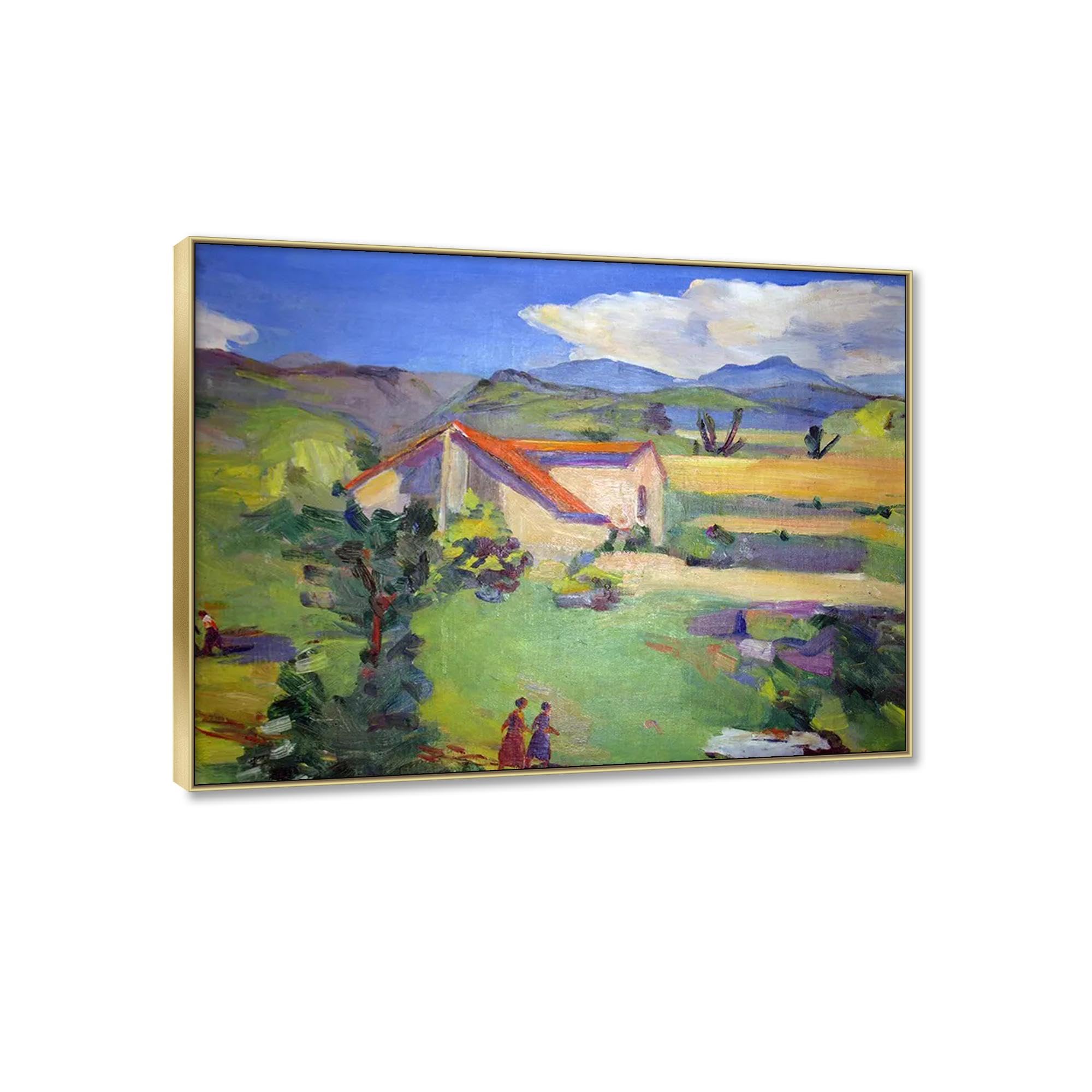 RKGHDCX Pinturas en lienzo-Reproducciones de Famosos cuadros artísticos de pared carteles e impresiones para decoración del hogar(cabina) 60x80cm24 x32 Marco dorado