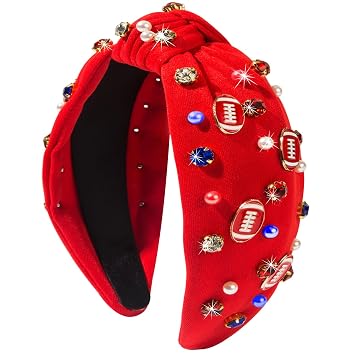 Football Headband for Women, Football Mom Essentials Accessories | Velvet Fabric, High-elasticity, Fit Different Head Sizes