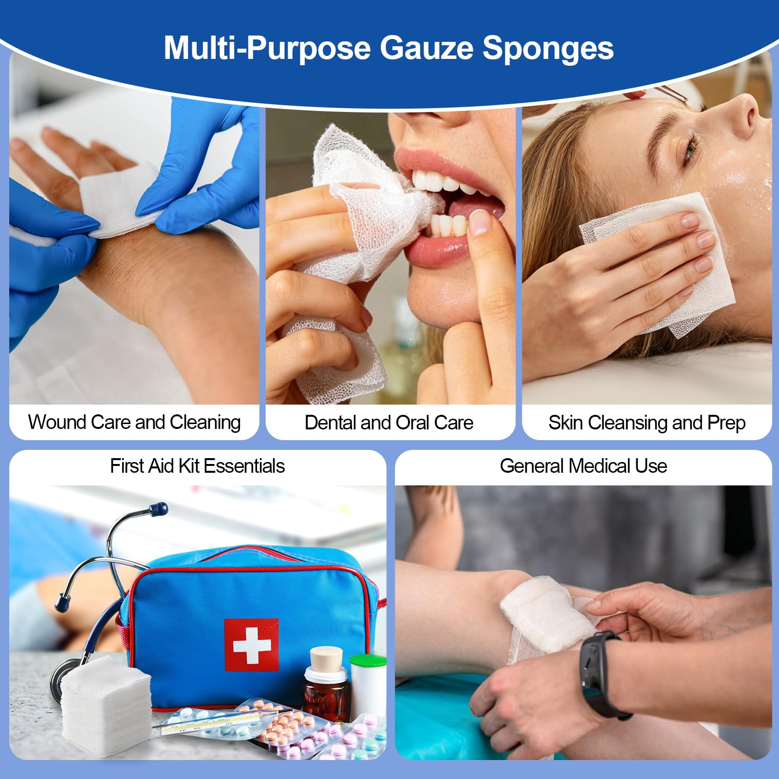 JMU 200 Woven Gauze Sponges 2x2, 8-Ply Non-Sterile Guaze Pads — Amazon image 7