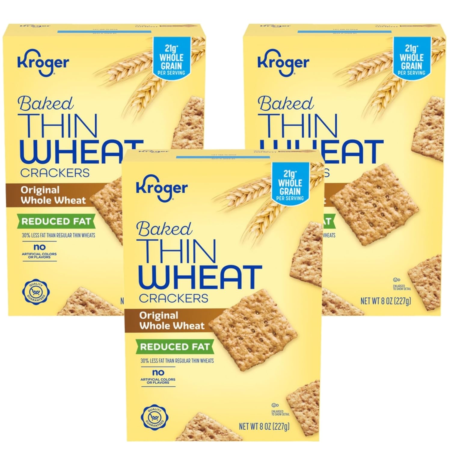 Galletas de Trigo Reducidas en Grasa, Pack de 3 x 8 oz