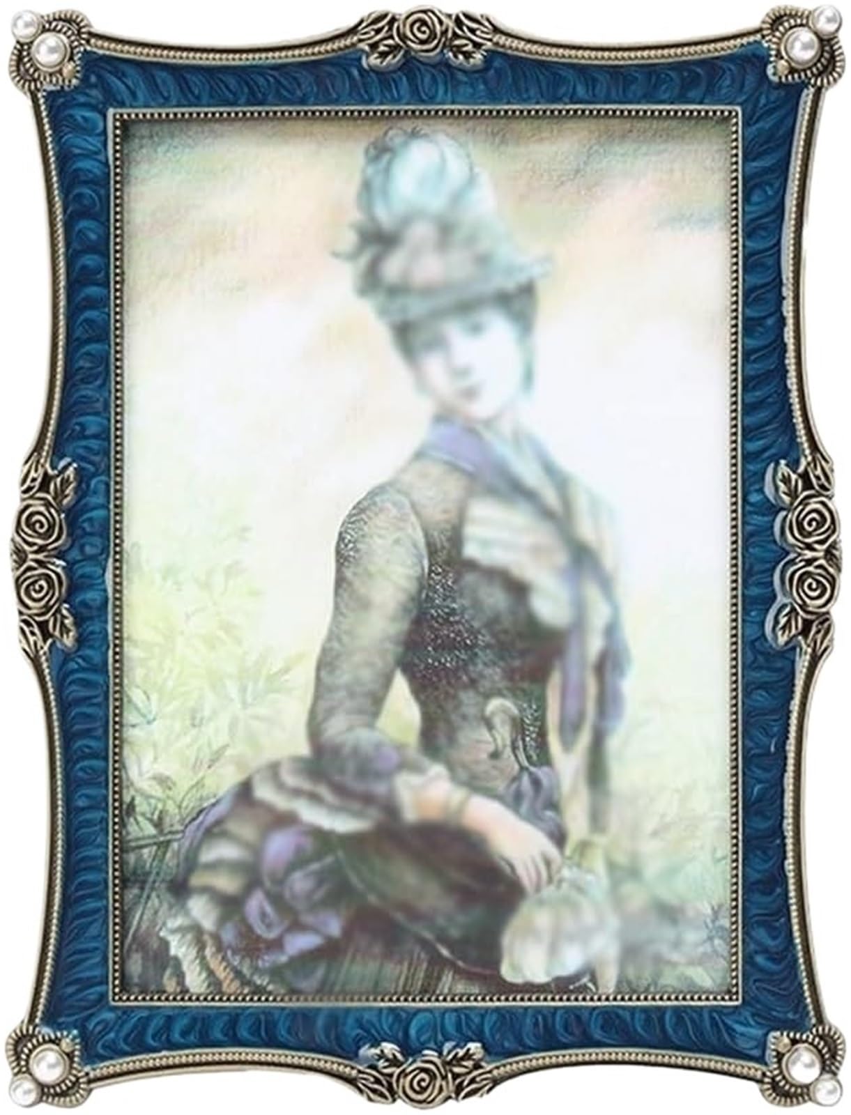 Metal Picture Frame, Vintage Metal Photo Frame Lightweight Home Decor Tabletop Multiple Sizes(Lcode)