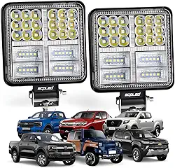 Par Farol De Milha Quadrado Led 126w Universal Super Potente Branco