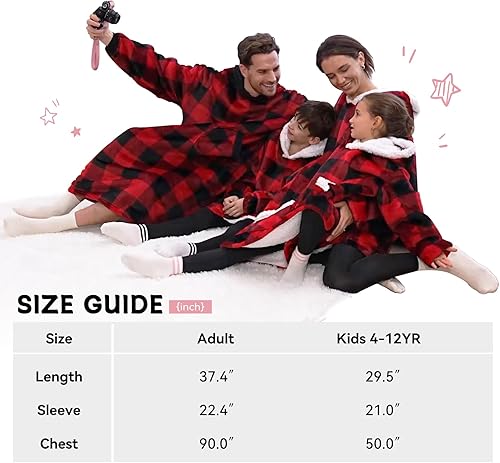 Miniatura 5 de Zando Manta con capucha 2024, manta para niños y adultos, regalo cómoda, sudadera con capucha de gran tamaño, forro polar Sherpa