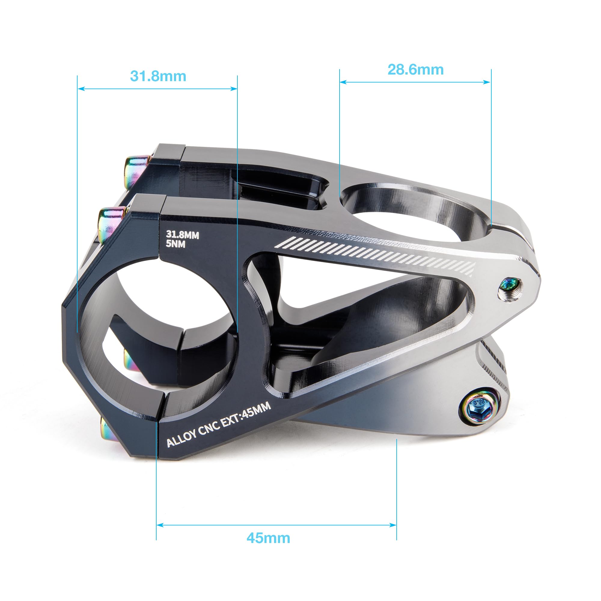 CXWXC Potence de vélo courte de 31,8 mm - En aluminium - Longueur de 45 mm - Convient pour VTT, vélo de route, vélo de ville