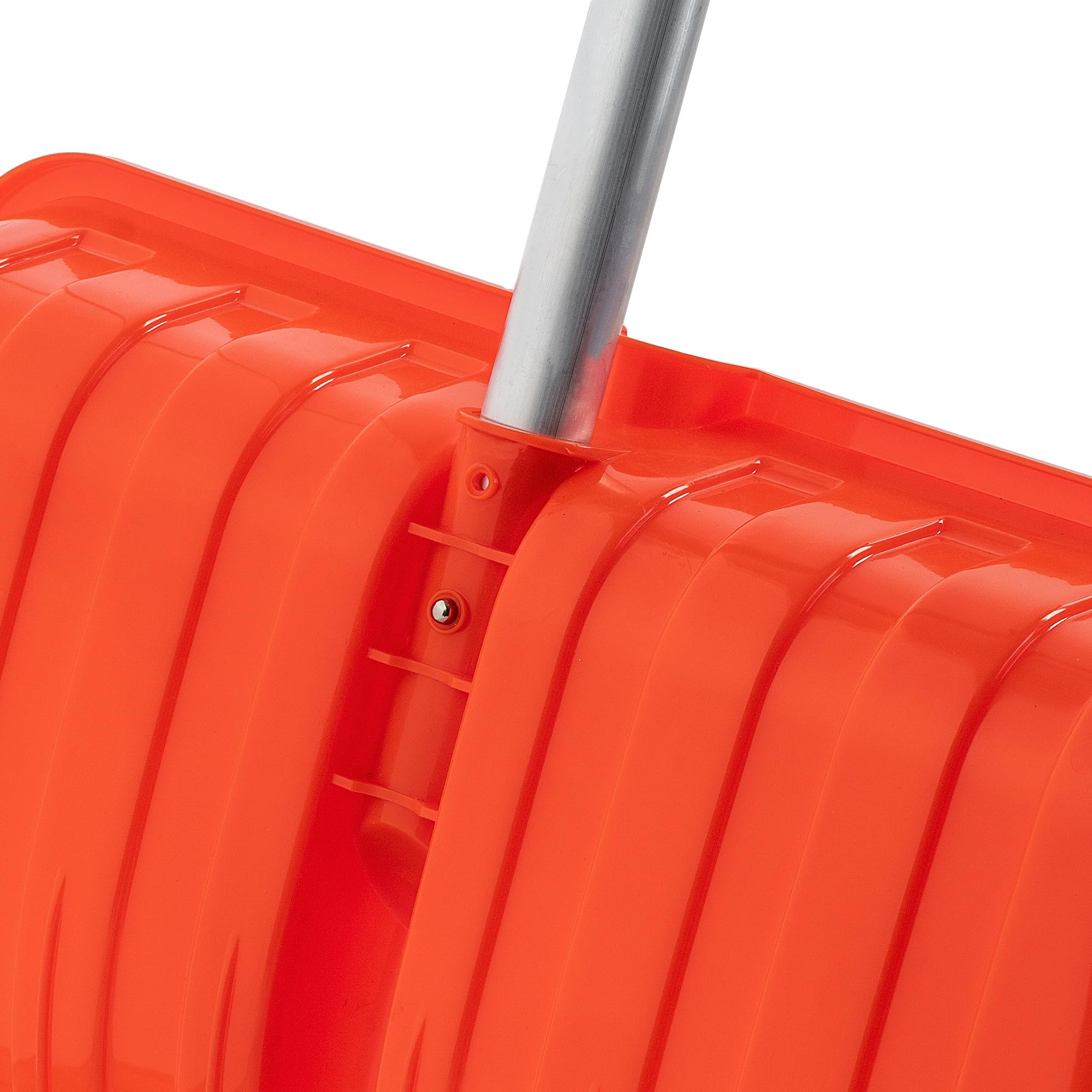 KADAX Pelle à Neige Professionnelle 50 x 138 cm - Poignée Antidérapante, Lame en Plastique et Bord en Aluminium (Orange)