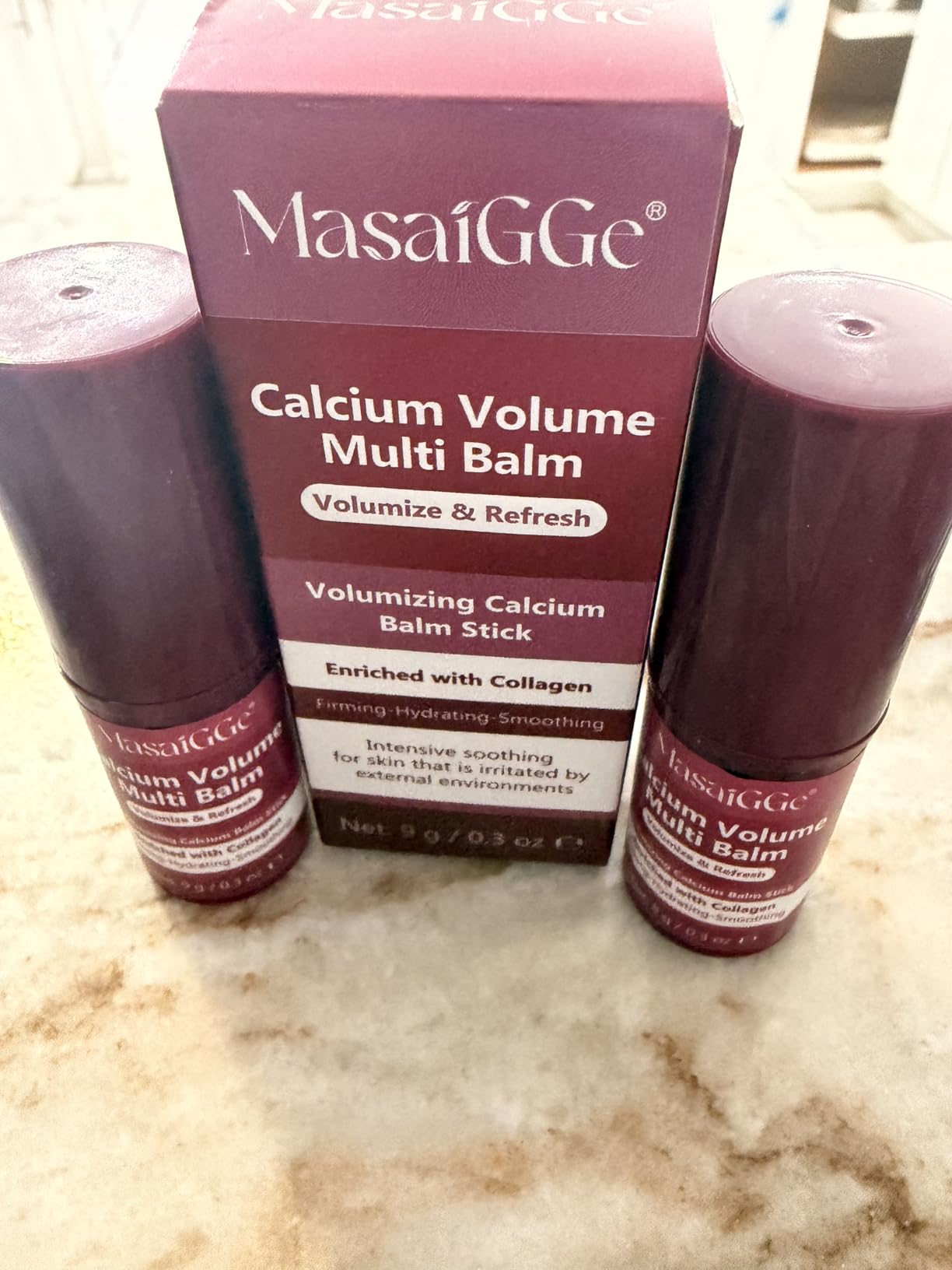 liiutry Calcium Multi Balm, 2-Pack Intensive Repair Cream & Collagen Moisturizing Stick, Anti-Aging Face Cream for Wrinkles, Firming & Hydrating for Eyes, Neck, Face, 9g