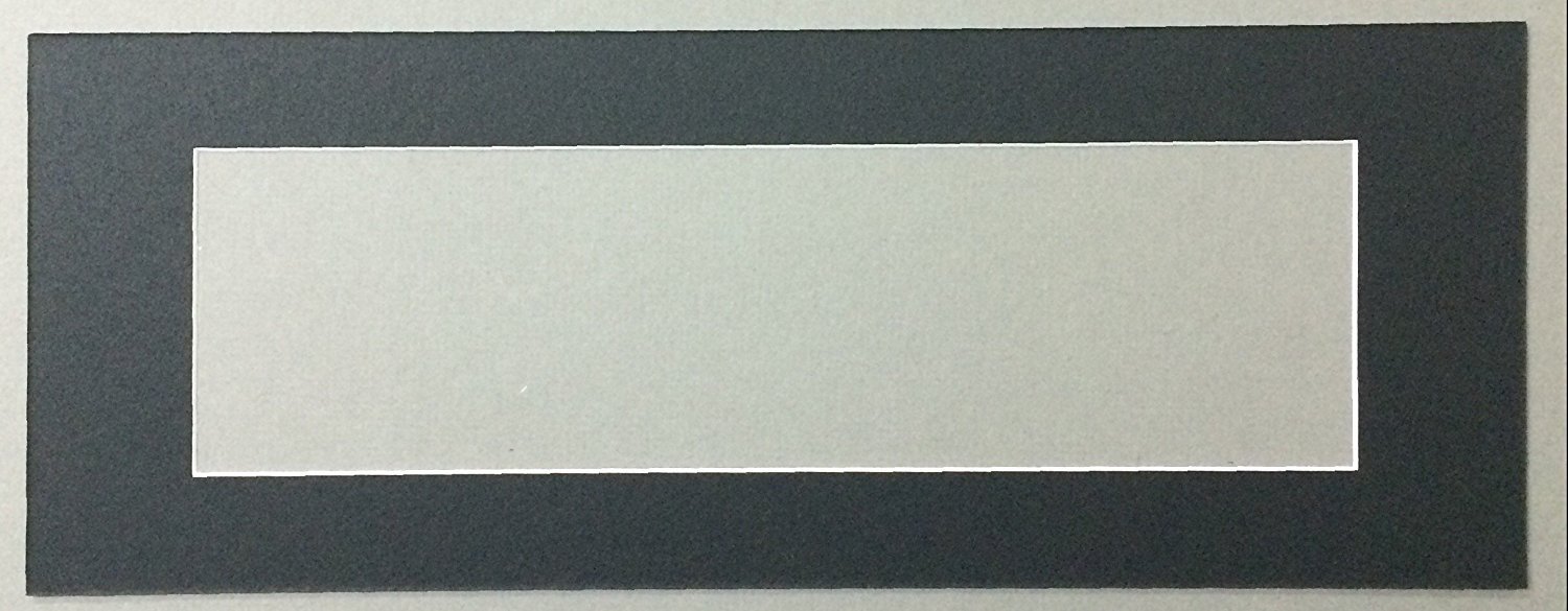 CountryArtHouse Amazon Premium Picture Matting 14x24 Black Panoramic Picture Mat with White Core for 10x20 Picture-Matting Only
