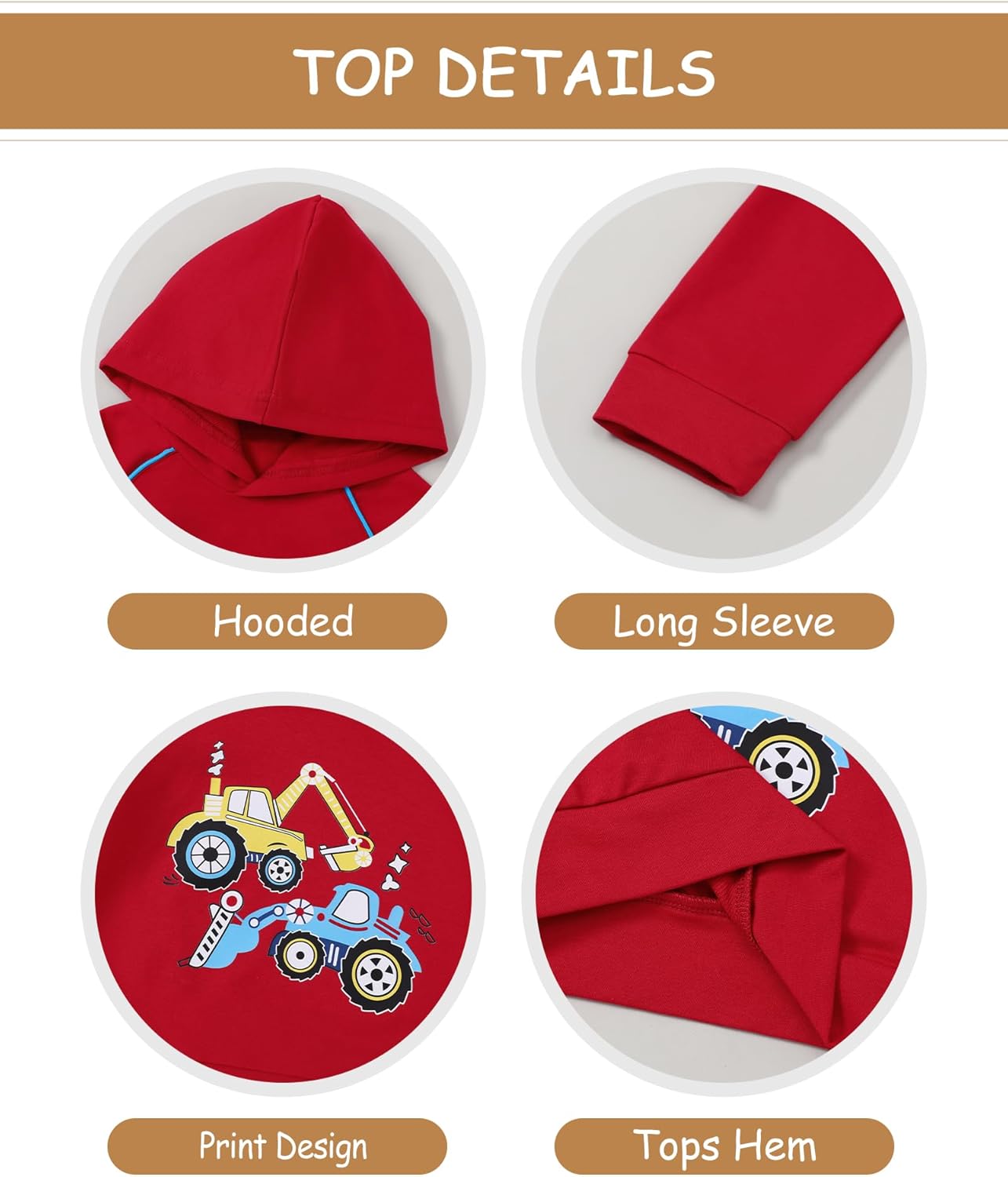 Coco&RARA Toddler Boy Clothes Outfits Long Sleeve Hoodie Sweatshirt Pants Set 2PCS Baby Boys Fall Winter Sweatsuit 1-5T - Image 4