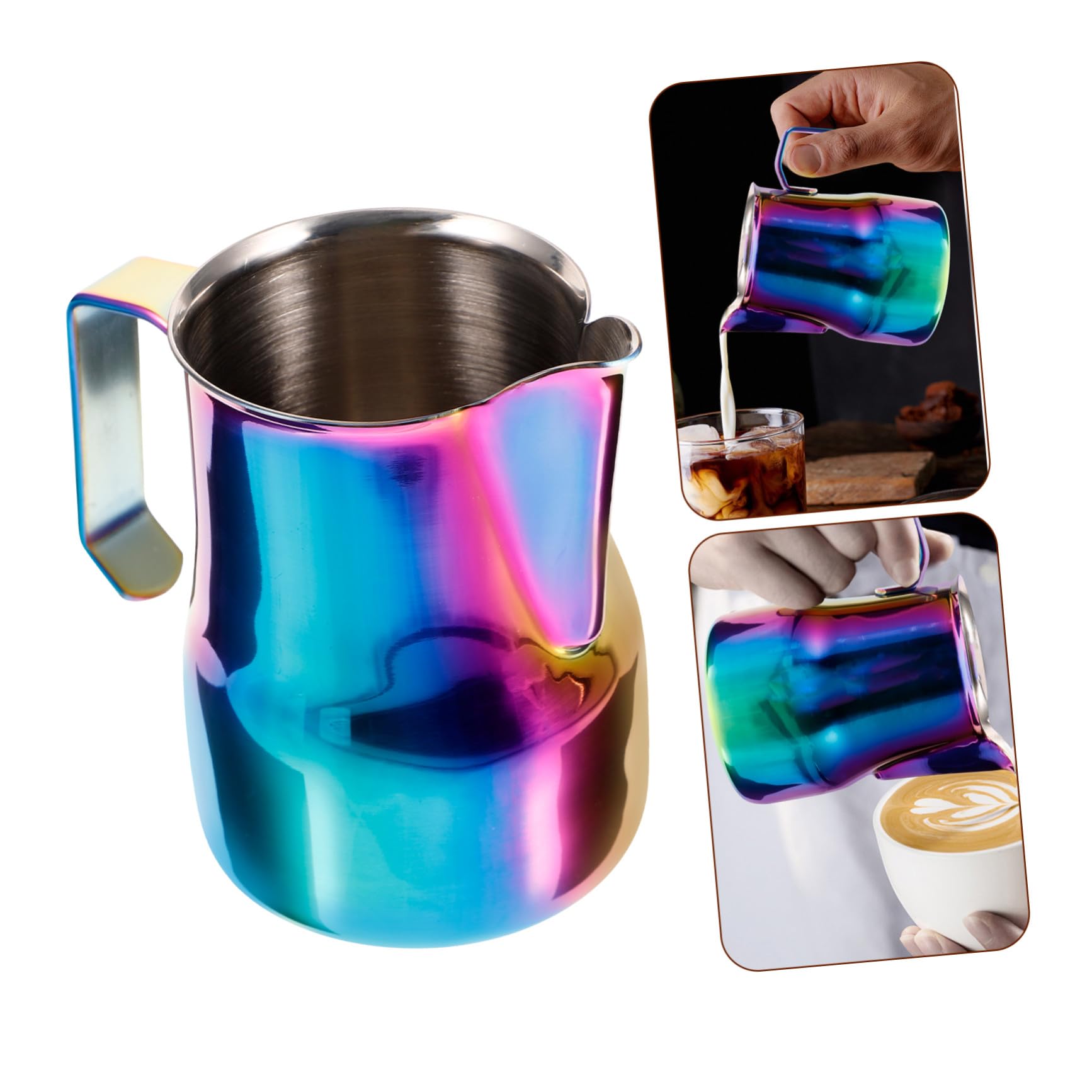 VANZACK Jarra De Acero Inoxidable Para Latte Art Jarra Para Espumar Leche Recipiente Para Leche Espresso