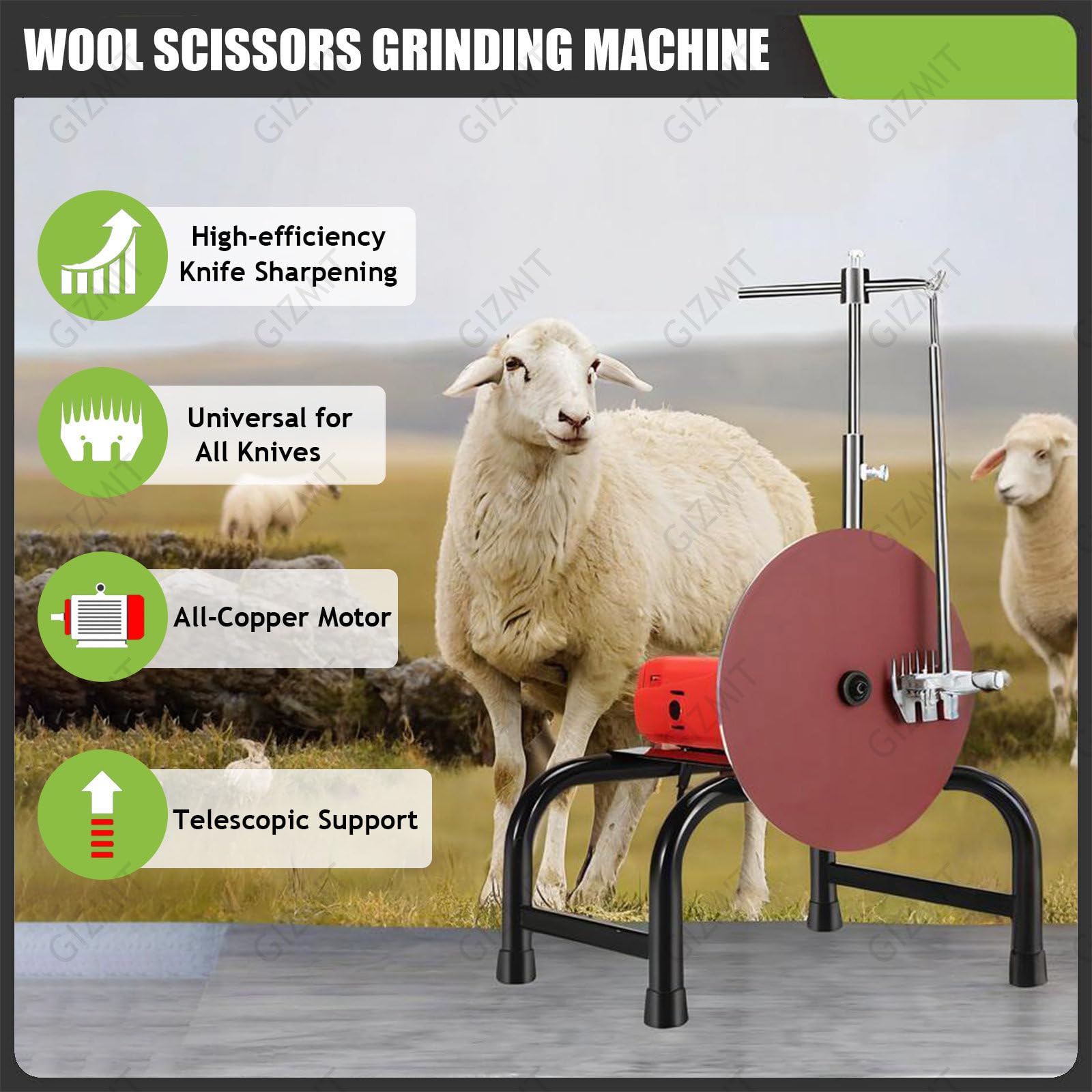 Máquina afiladora de Cuchillas para esquiladoras, afilador eléctrico de 950 W para Cuchillas de esquila Profesional, Apto para un esquilado Suave de ovejas, Alpacas, Cabras y Ganado Vacuno