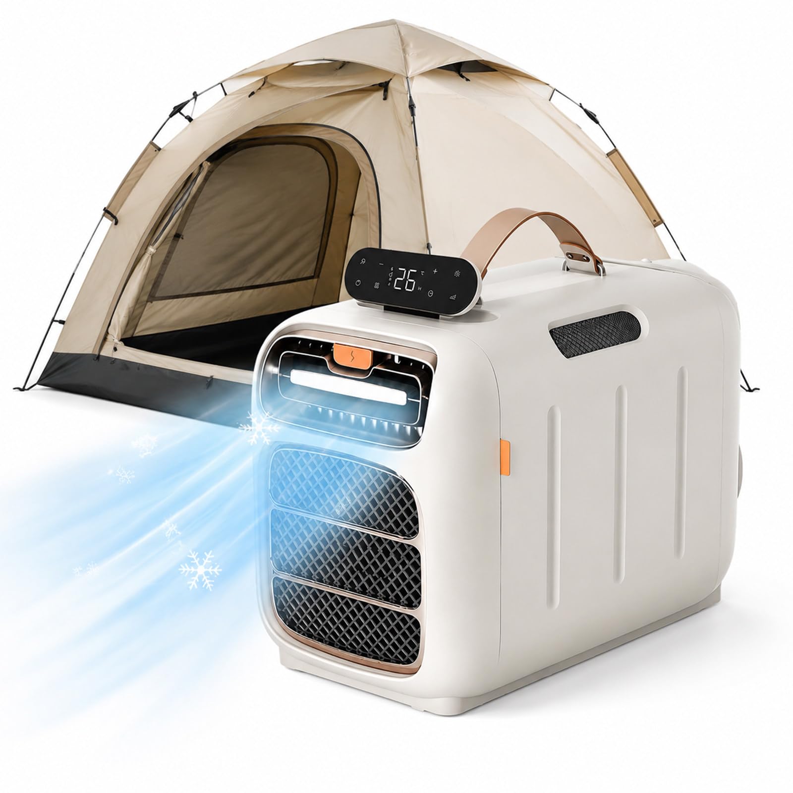 SHUMIAO Mini Air Conditioner Portable, 5200 BTU 1500W All-Season Monobloc AC with Integrated Wireless Bluetooth Speaker & Ultra-Silent Night Mode for Tents, Campervans & Small Rooms