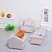 Vista 3 de Toddmomy 1 12 Escala Muebles de Casa de Muñecas 3pcs Sofá Miniatura Casa de Muñecas Salón de Juguetes Dormitorio Decoración Accesorios