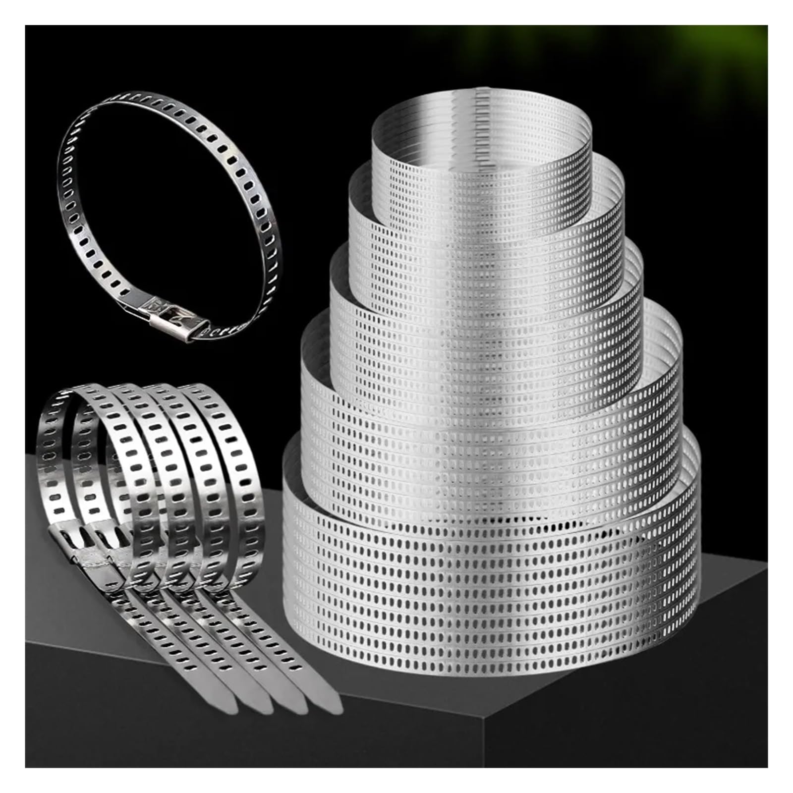 Bridas for cables de acero inoxidable, bridas autoblocantes de alta resistencia, estaca de madera multiusos(5x200mm,100pcs)
