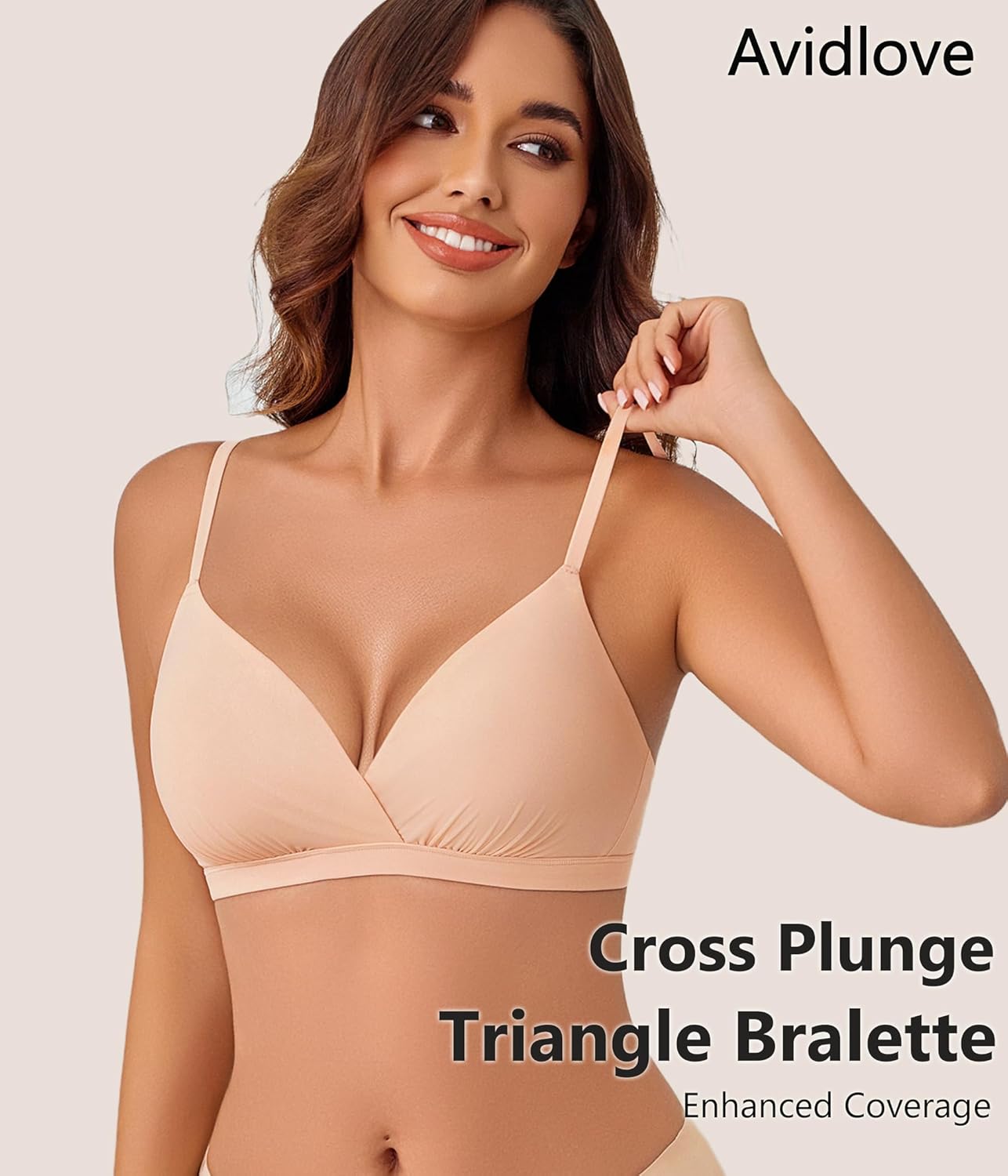 Avidlove Womens Wireless Triangle Bra Sexy Plunge Unpadded Bras Comfortable Mesh Lining Bralette Tshirt Everyday Bra - Image 4