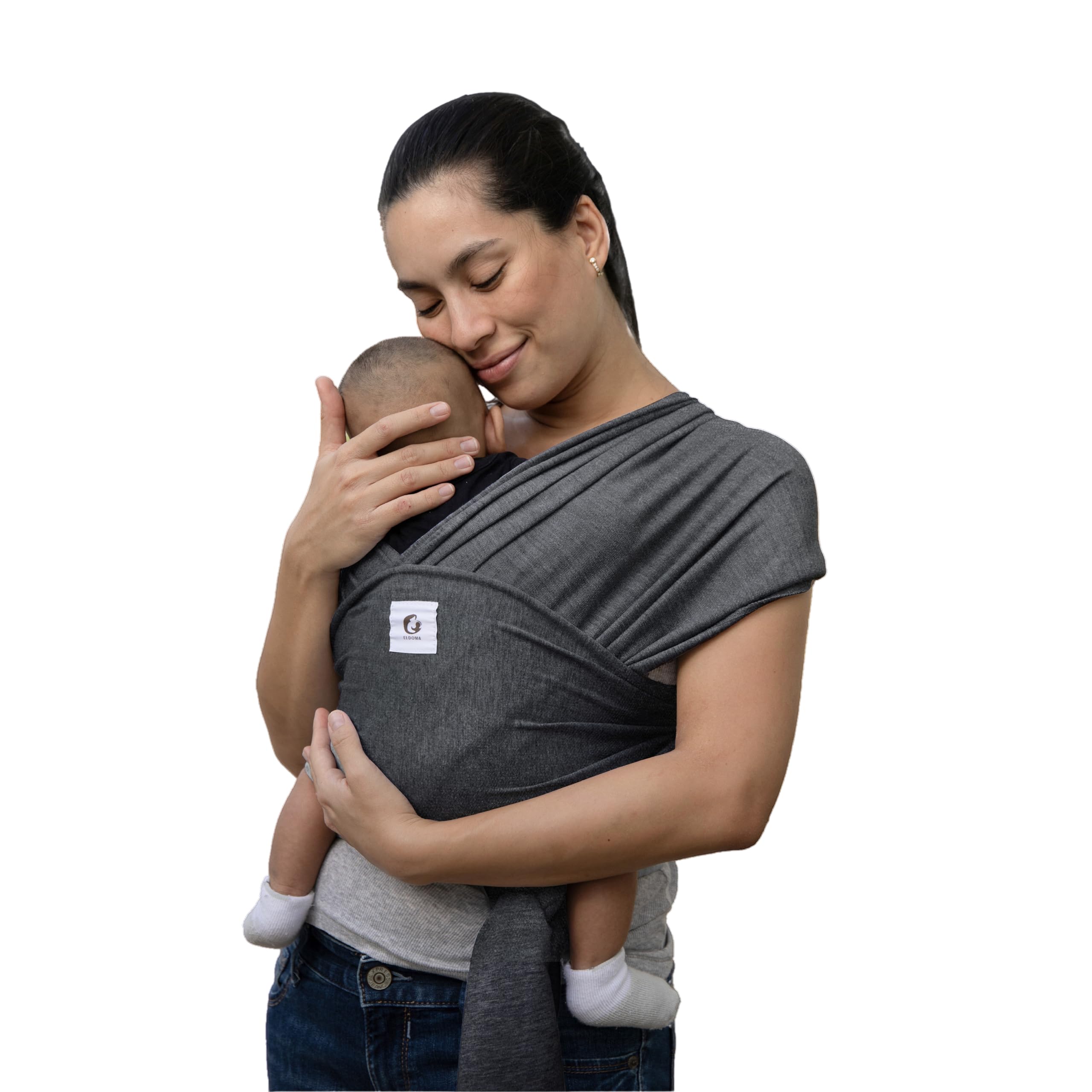 ELDOMA Baby Wrap Carrier - Lightweight, Breathable Baby Sling, Hands Free Baby Carrier Sling, Baby Carriers for Newborn, Infant (Classic Grey) — view 9