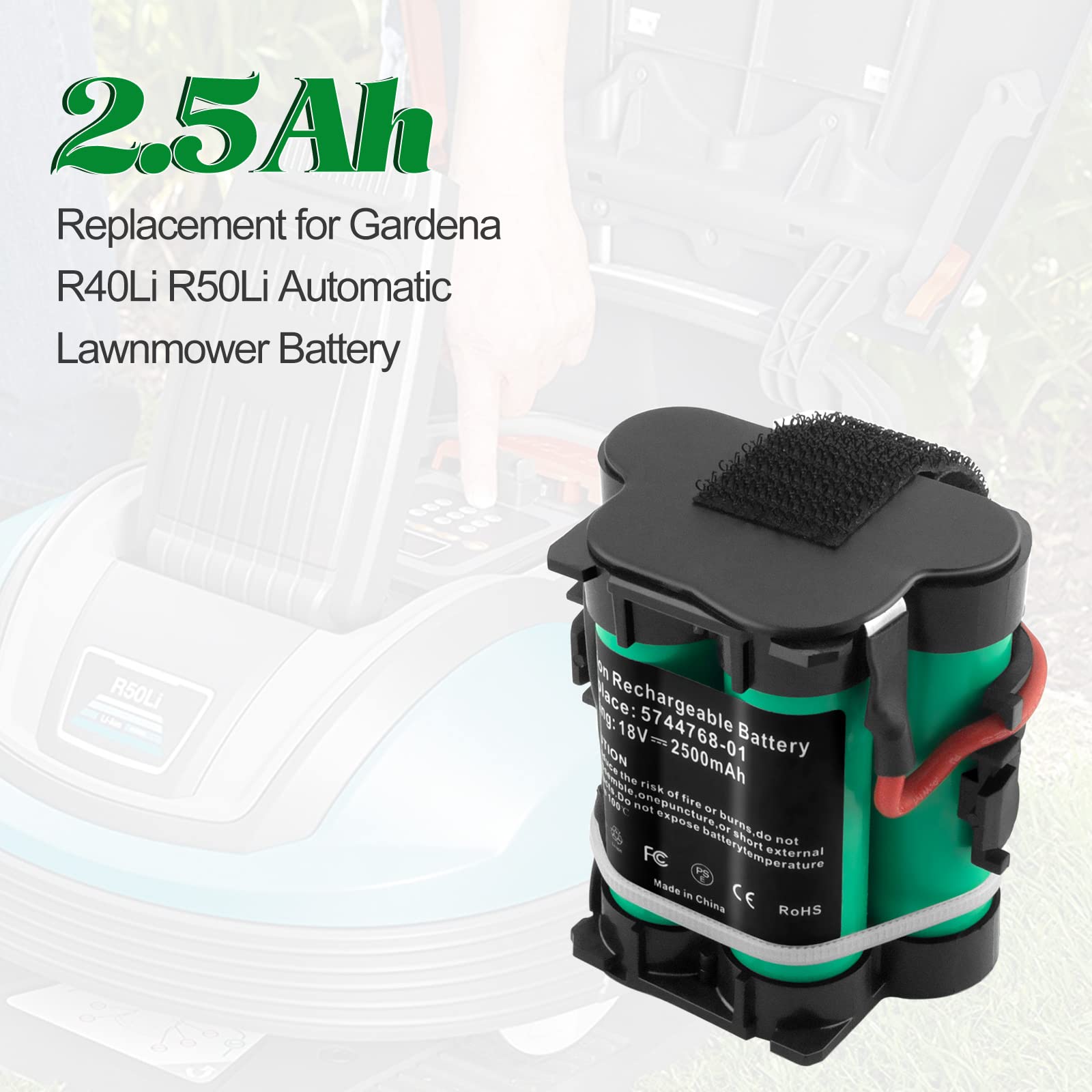 2500 mAh 18 V akumulator zamiennik do kosiarki Gardena R40Li R38Li R45Li R50Li R70Li R75Li R80Li Husqvarna kosiarka 305 308 McCulloch ROB R1000 R800