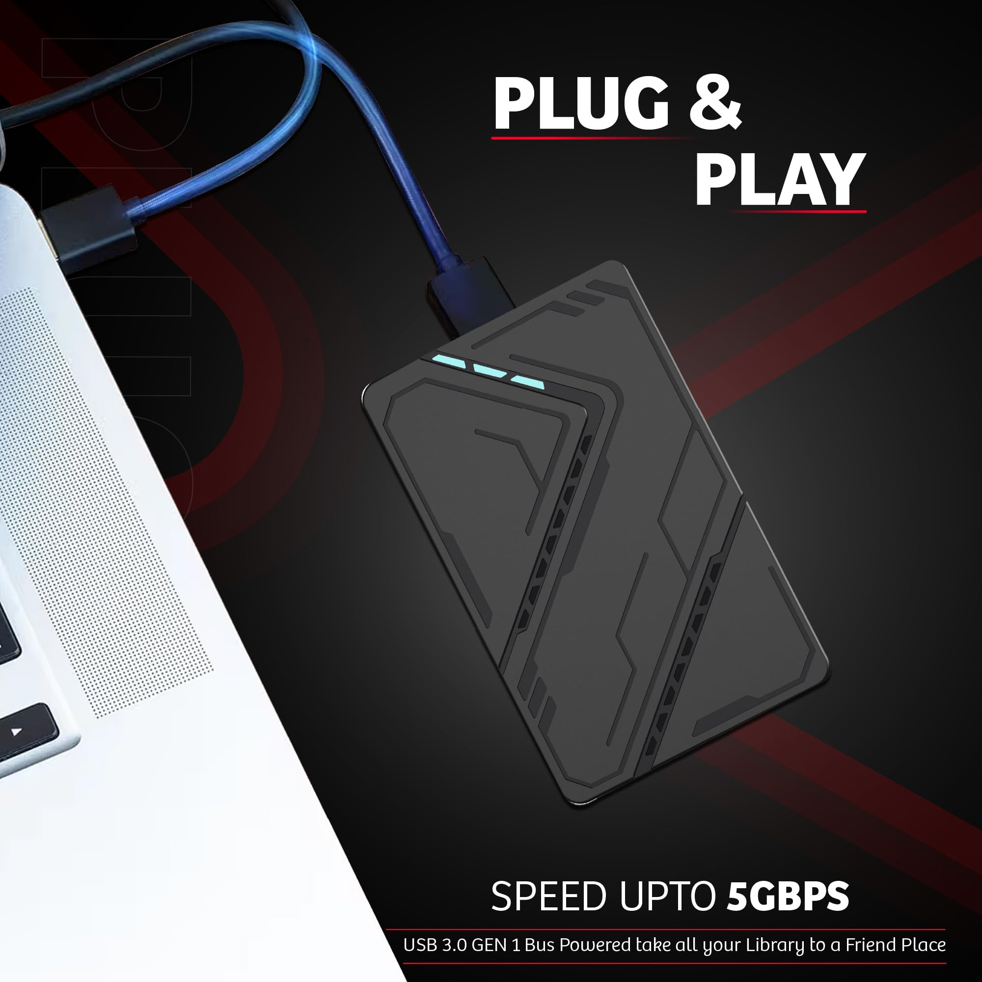 Disco duro externo USB 3.0 de 1 TB, disco duro externo PS5, disco duro externo de 2.5 pulgadas, almacenamiento de transferencia de datos de alta velocidad y disco duro de respaldo para laptop, consola