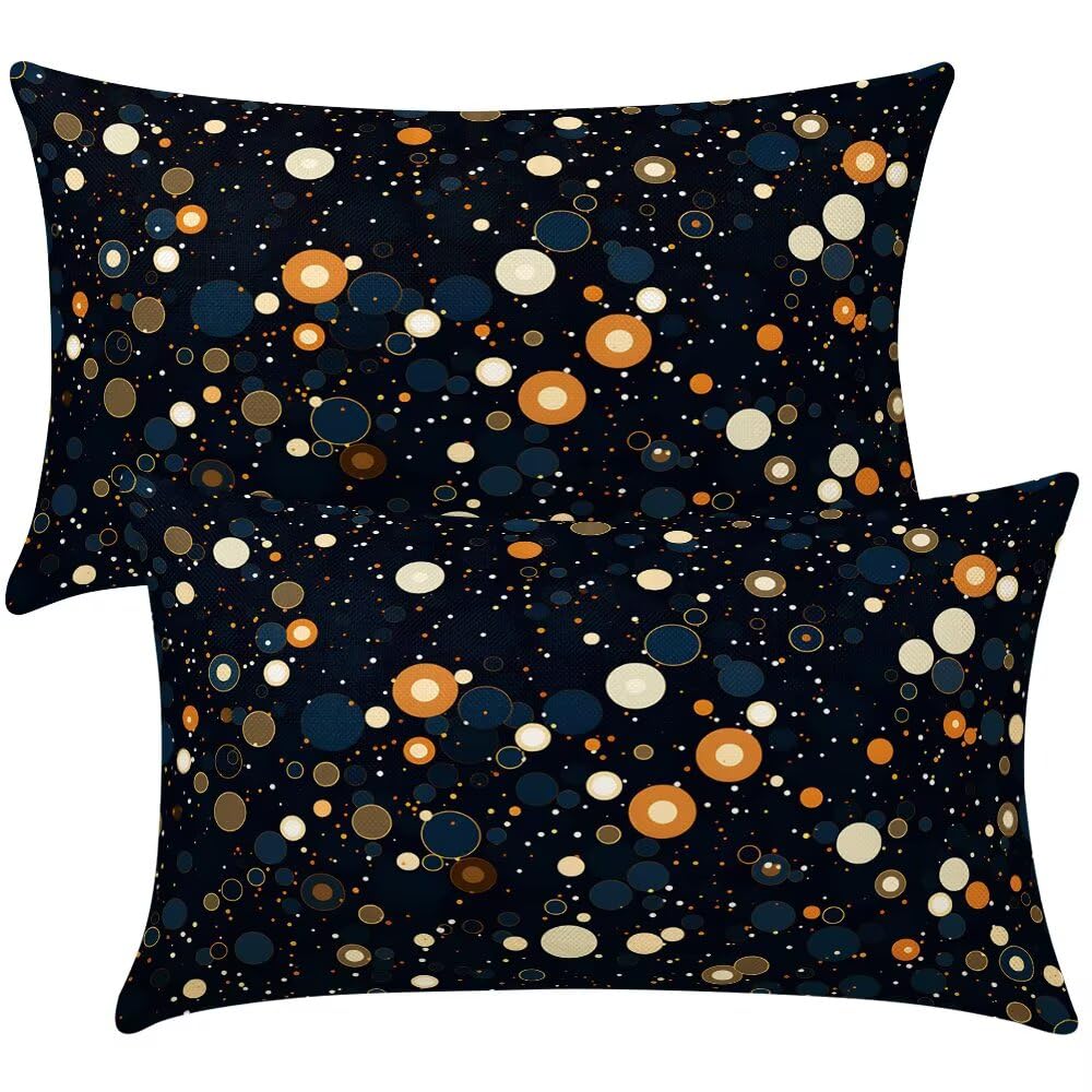 Cushion Covers 35cm x 55cm Abstract Cushion Cover 14 x 22 Inches Pack of 2 Throw Pillow Covers Boho Sofa Cushions Polyester Linen Decorative Pillowcases for Couch Living Room Bedroom Home Decor -SC345