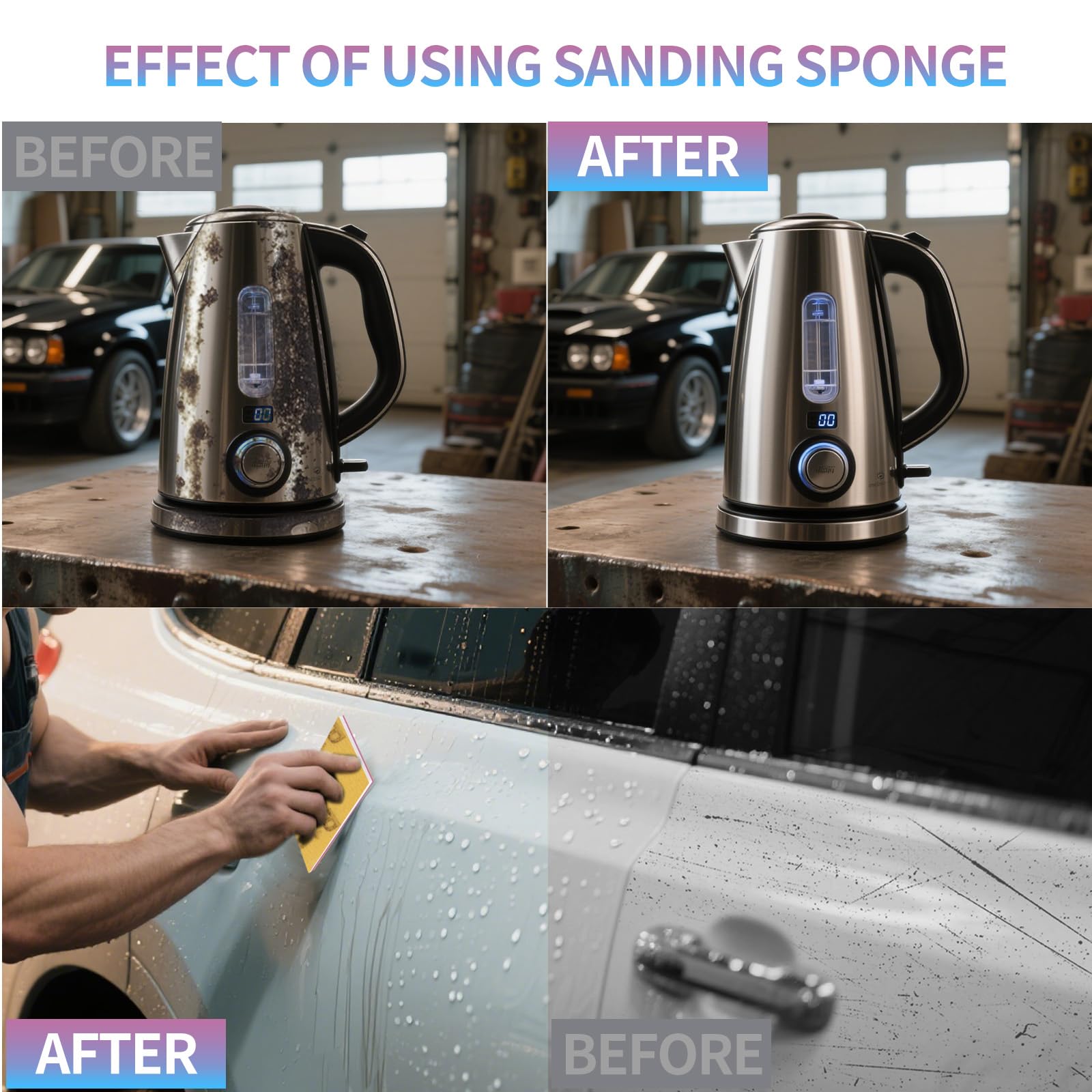 20 Pcs Sanding Sponge Set, 320 Grit Sanding Pads Flexible Foam Hand Sanding Block - Image 4