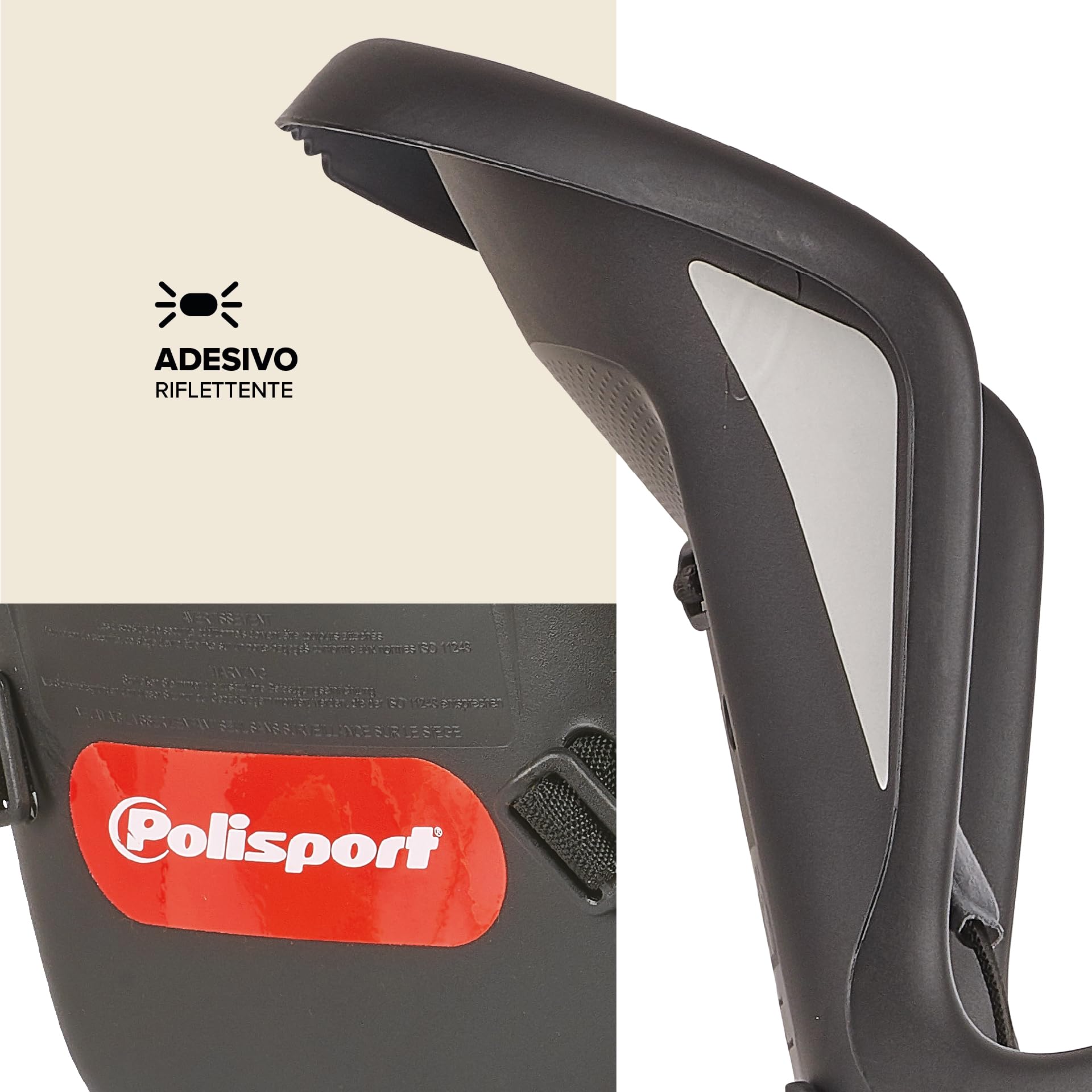 Polisport 8632200029 Bilby CFS AMZ Seggiolino Posteriore Bambini, 9 Mesi–6 Anni, Cintura Imbottita 5 Punti, Poggiapiedi Regolabili, Compatibile Con Portapacchi, Nero/Grigio Scuro