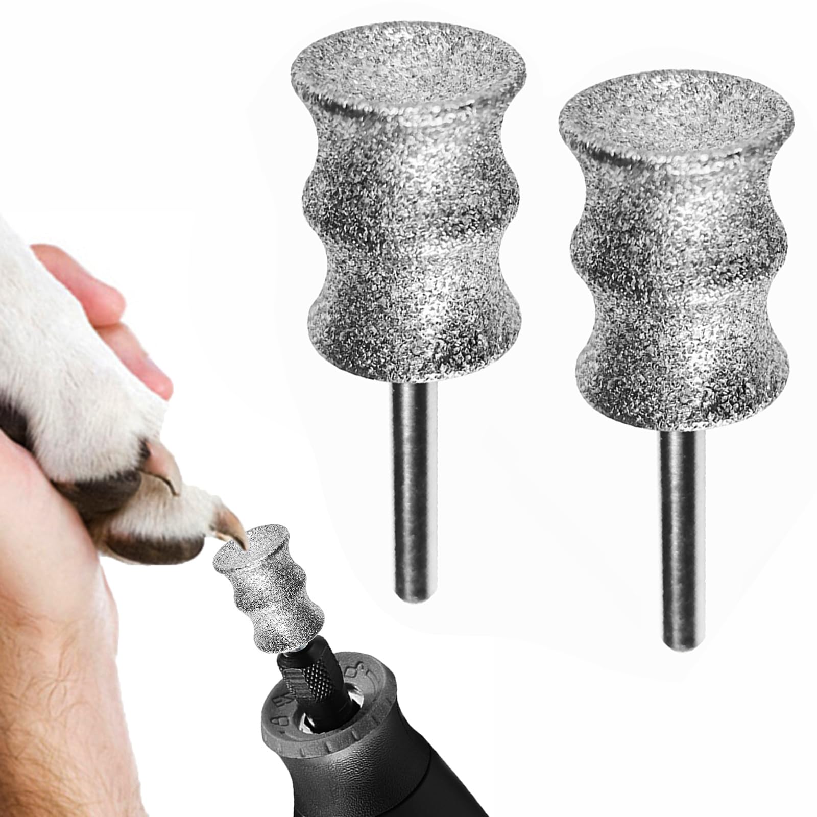 OVATAVO Dog Nail Trimmer Tools for Dremel - Paws Grooming & Smoothing for Medium Large Dogs - 1/8" Dog Nail Grinder Attachment (2XL)