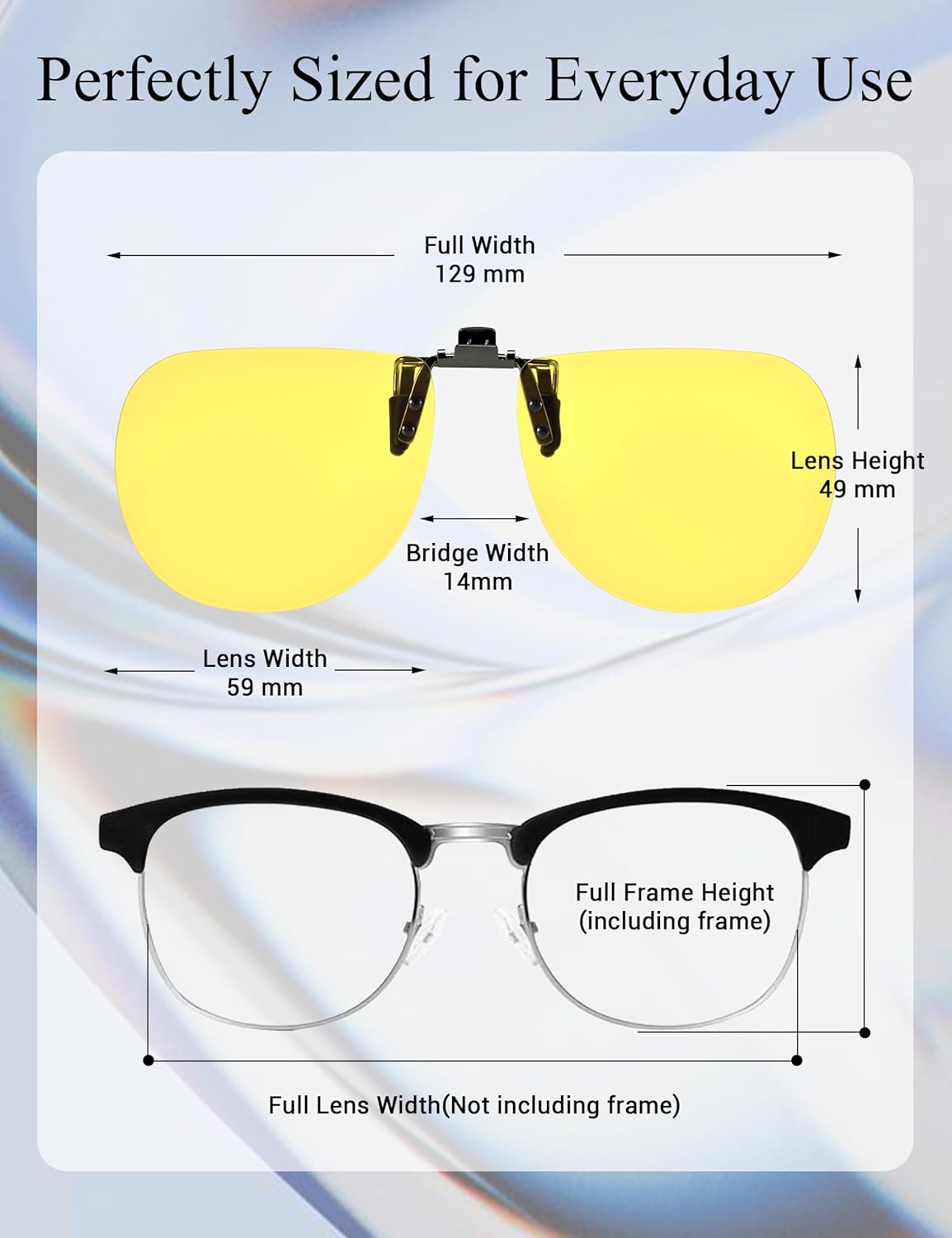 Slocyclub Clip On Blue Light Blocking for Women and Men,Flip-Up Design for Computer, TV, Gaming Reduces Eye Strain