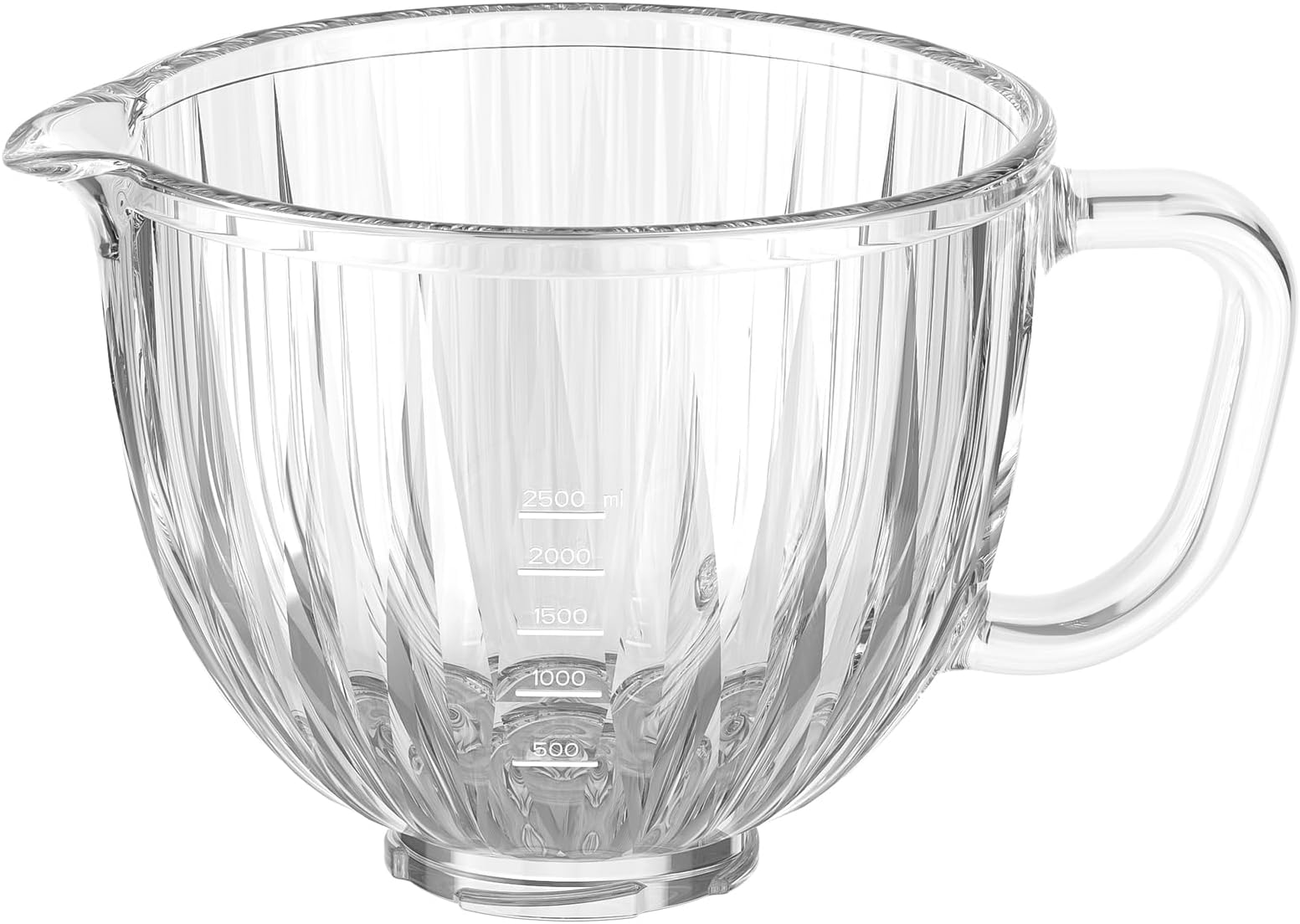Gvode Glass Bowl for Kitchenaid Mixer, 4.5-5 Quart Tilt-Head for Kitchenaid Glass Mixer Bowl for Stand Mixer With Pour Spout and Measurement Markings, Dishwasher Safe