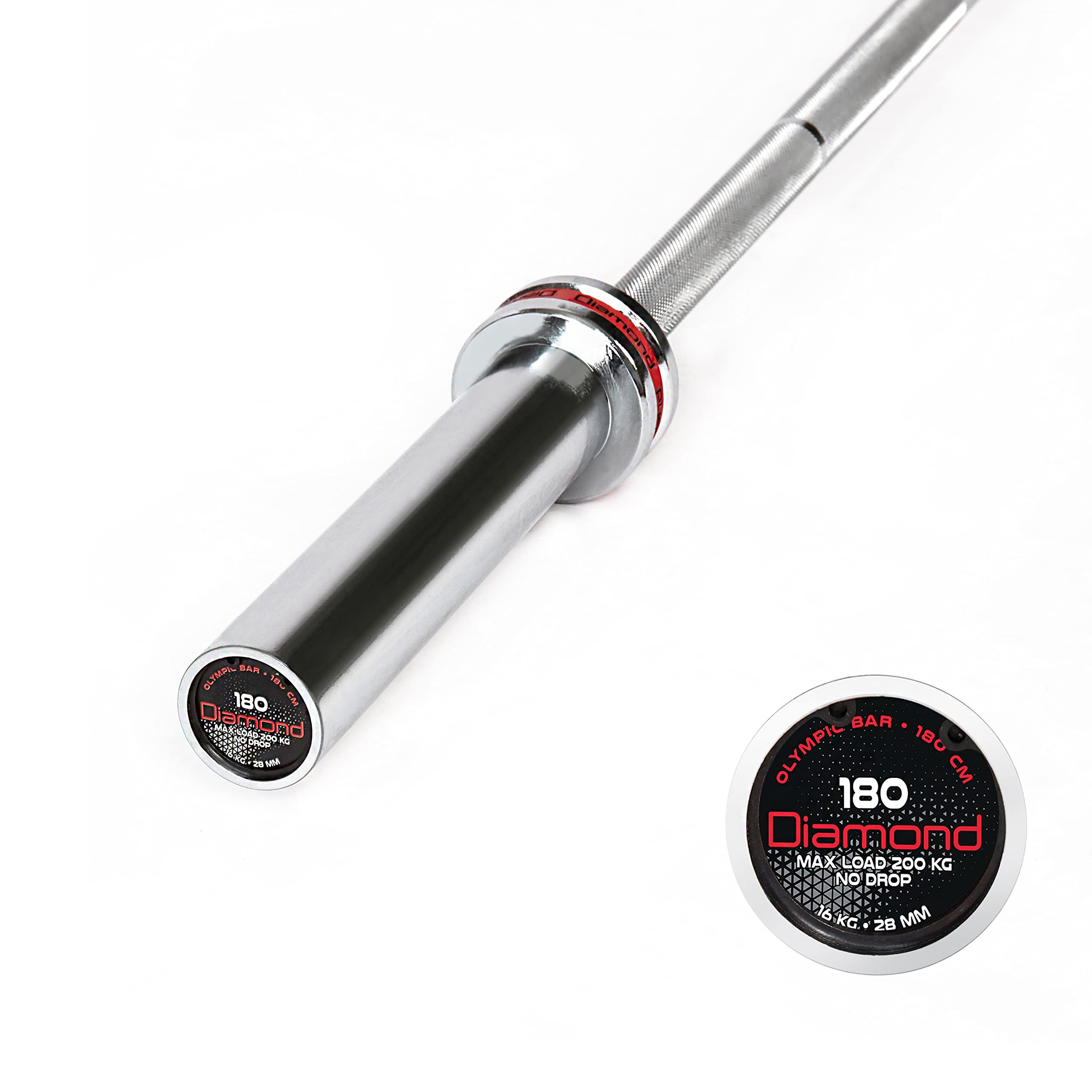 Bilanciere Olimpico 180 cm - carico max 200 Kg - molle incluse - 16 Kg Diamond