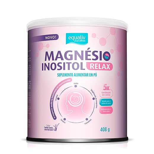 Equaliv Fórmula Noturna com Inositol e Minerais – Suplemento Alimentar em Pó Sabor Capim-Santo e Hortelã 408 g