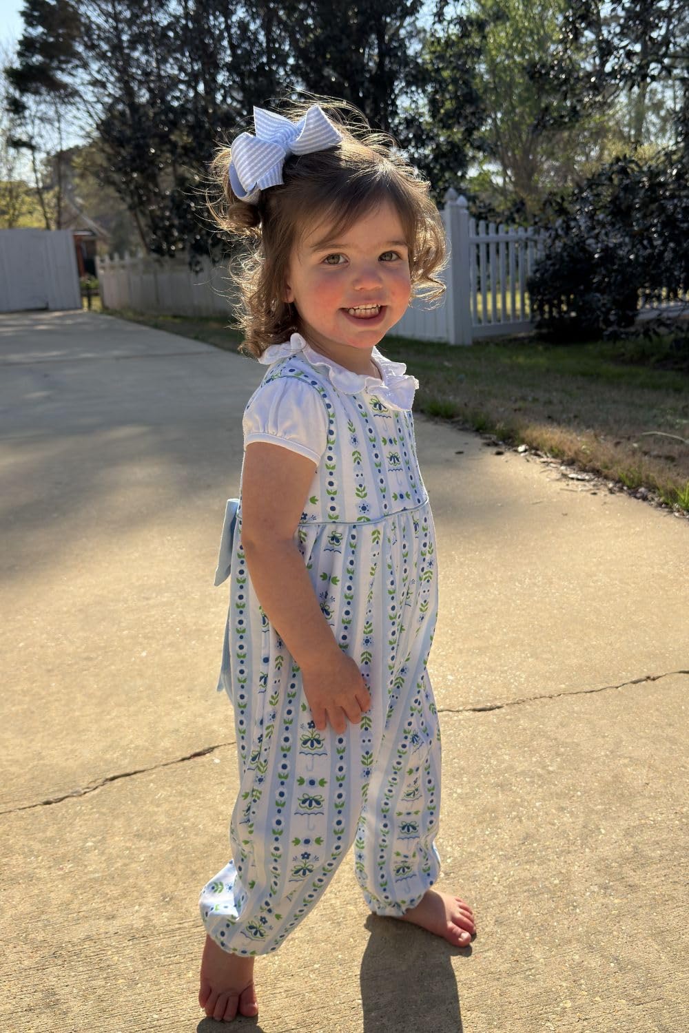 Wee Ones Medium Girl's & Baby Girl's Seersucker Bow - Blue