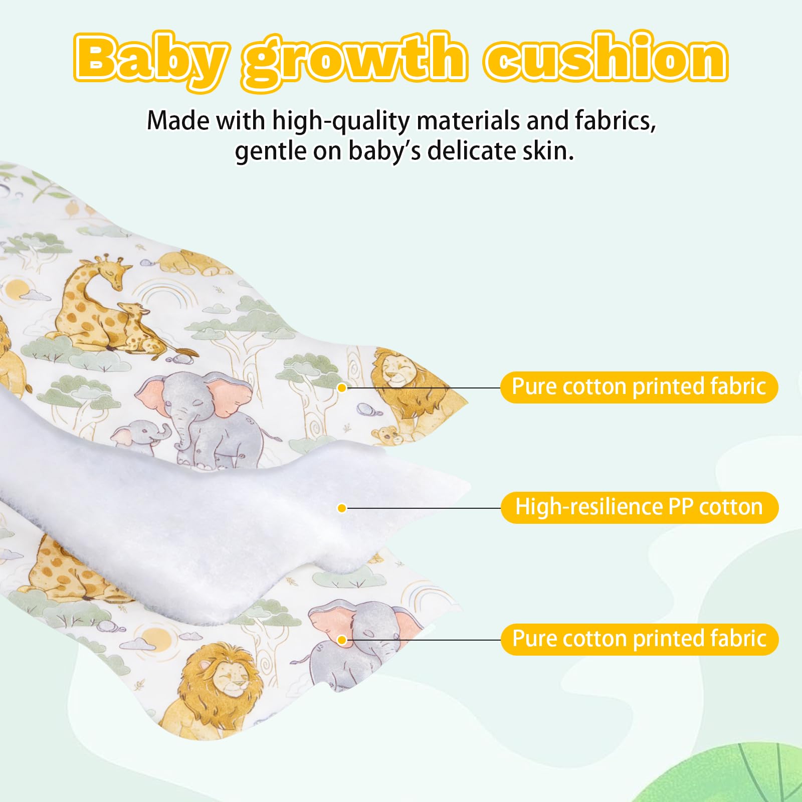 Cuscini per Seggiolone Stokke Tripp Trapp, 2 Pezzi Antiscivolo Cuscino per Seggiolone Pappa Impermeabile Cuscino Sedia Bambini Modelli Animali Cotone PP ad Alta Resilienza