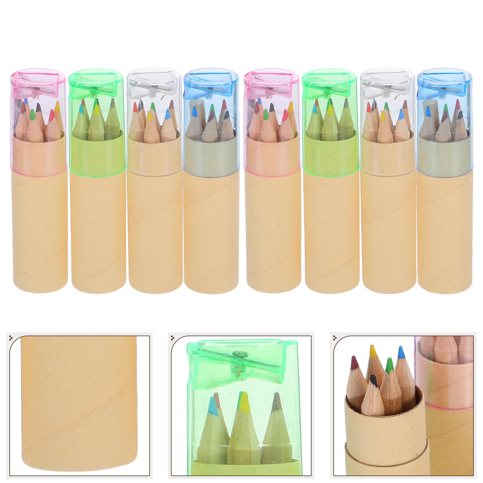 WOONEKY Set da 32 Mini Matite Colorate con Temperamatite Matite Artistiche Portatili in Tubo Colori Vivaci per e Adulti per Schizzi Disegno e Attività Creative
