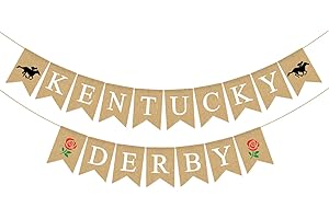 Pudodo Burlap Kentucky Derby Banner: Festive Elegance for Race Day Revelry