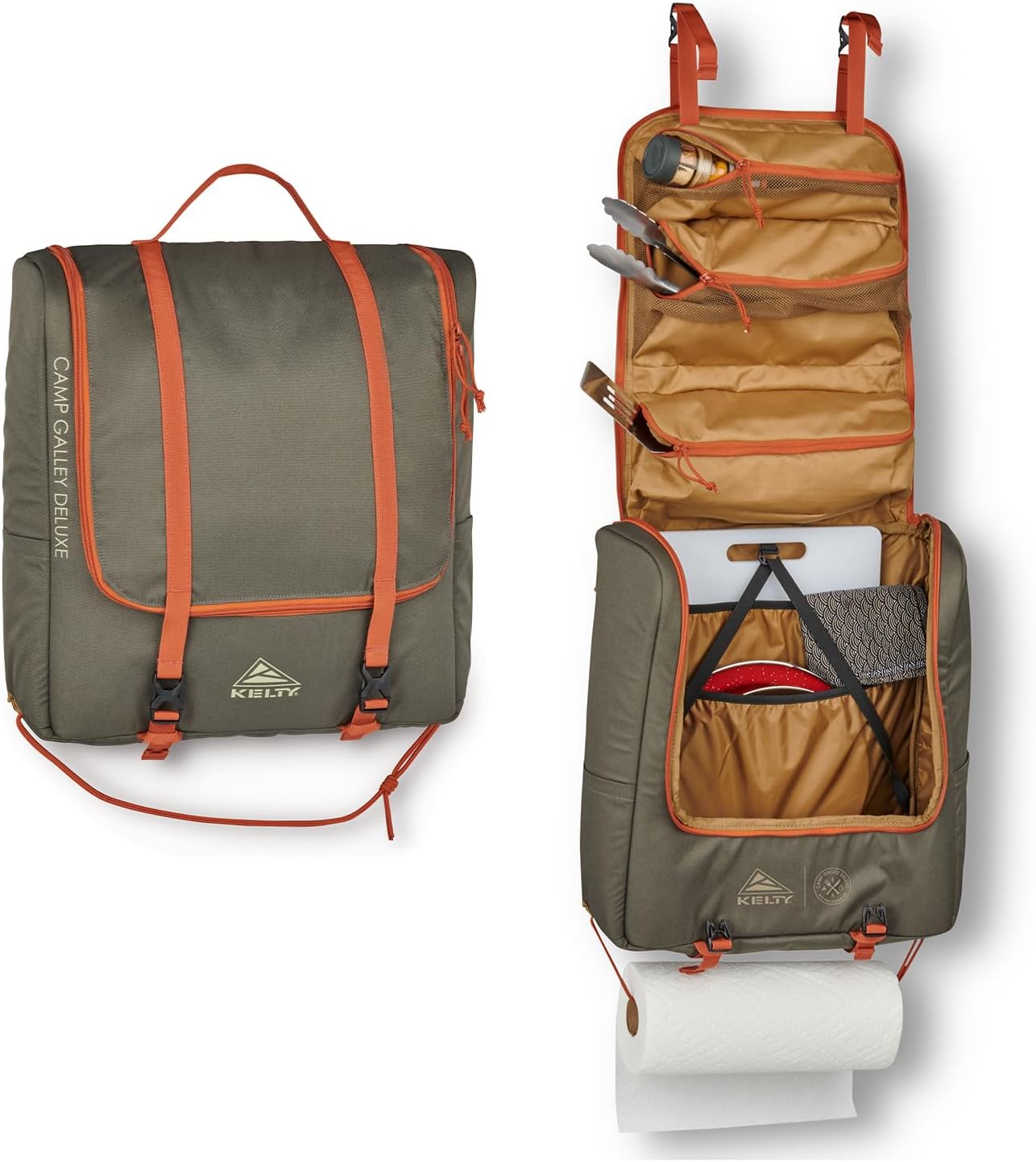 Kelty Camp Galley Deluxe – Camp Kitchen Organization Kit, Deep Pockets, Paper Towel Holder, Zippered Compartments for Outdoor Cooking Essentials