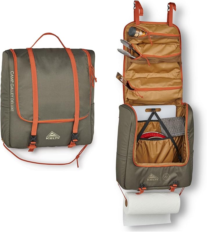 Camp Galley Deluxe – Camp Kitchen Organization Kit, Deep Pockets, Paper Towel Holder, Zippered Compartments for Outdoor Cooking Essentials