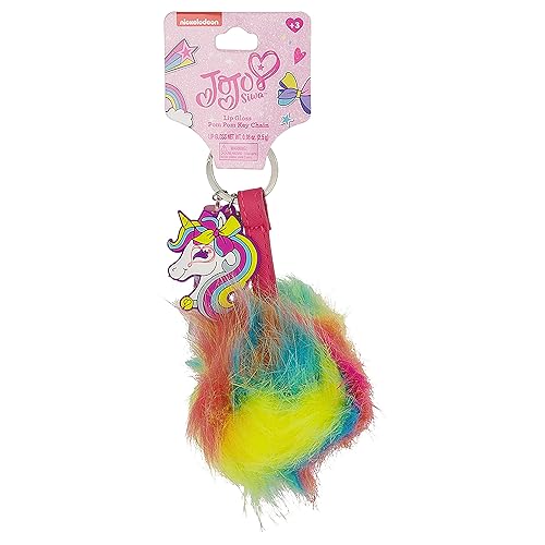 JOJO Siwa Unicorn arco iris Pom Lip Gloss Llavero