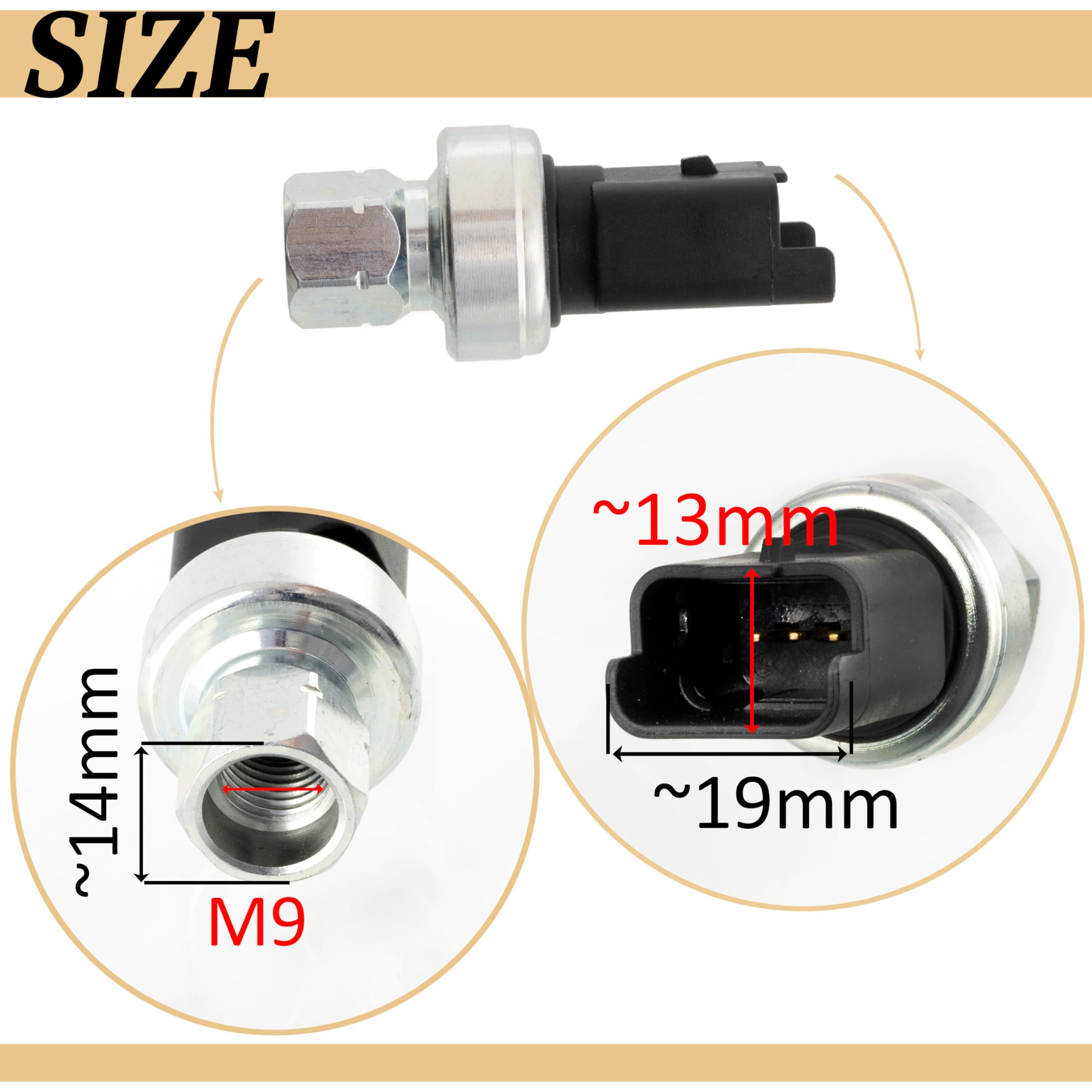 AERZETIX - C17262 - Pressostato, climatizzazione - numero di pin 3 - compatibile con numeri OE 6455 Z3, 96 783 622 80, 9878362280, 9647971280