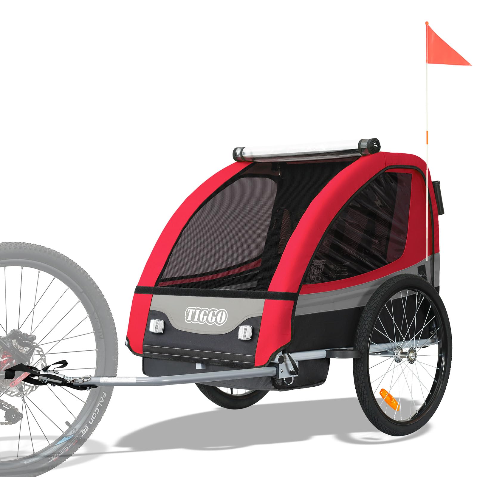 Convertible Jogger Remorque à Vélo 2 en 1, pour enfants - 502-01 Rouge/Noir