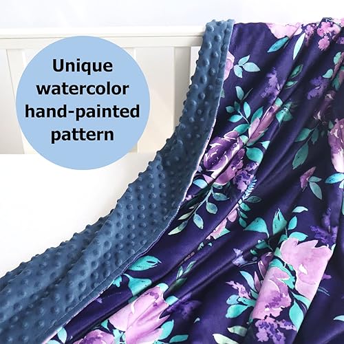Miniatura 2 de Mantas de bebé, manta floral, tela minky, unisex, reverso punteado, doble capa, de cuna, para guarderíacochecitocama para niños pequeñosasiento de