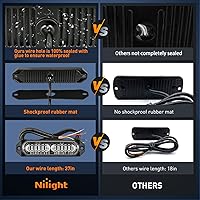 Vista 8 de Nilight - Juego de 8 luces estroboscópicas LED de 12 luces de 12V/24V - Luces de emergencia para montaje en superficie, ultradelgadas, con función