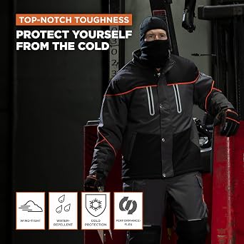 RefrigiWear PolarForce Jacket Insulated Coat for Men,40F Comfort Rating