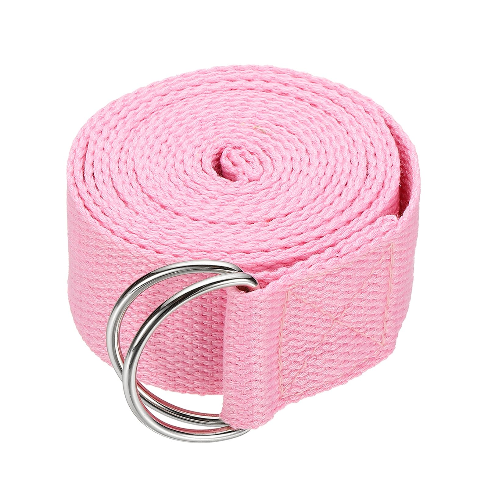 YELARXI Yoga Strap for Stretching, Athletic Stretch Band 8.2ft & Pink with Adjustable Metal D Ring Buckle Yoga Bands - Fitting for (Pilates/Physical Fitness/Gym Workout Dance)
