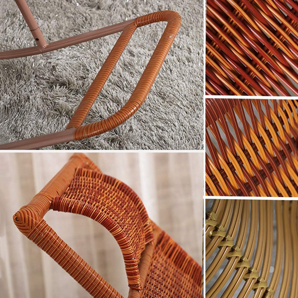 Reclinabile da Giardino Esterno in PE Lettini da Sole in Vimini Sedia a Sdraio Patio Design con Ruote Poltrone Anti-UV per Cortili Veranda ， 10 Stile (Color : E)