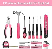 Vista 3 de Elevon Juego de herramientas rosa de 131 piezas, juego de herramientas de uso automático con caja de herramientas de almacenamiento, herramienta