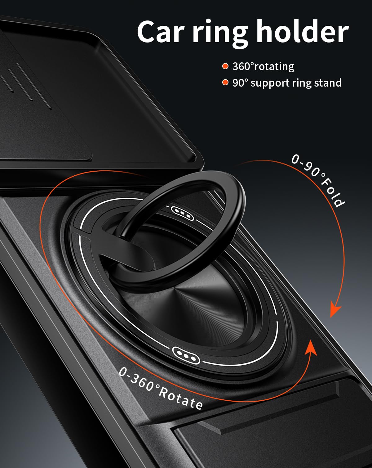 Custodia compatibile con vivo V70 FE [con 1 pellicola proteggi schermo] [custodia per fotocamera scorrevole 2 in 1, design con cavalletto magnetico] [custodia antiurto per telefono] nera