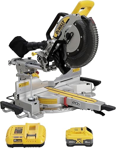 DEWALT Kit de sierra de inglete deslizante de doble bisel de 20V MAX XR de 12 pulgadas (DCS785WW1)