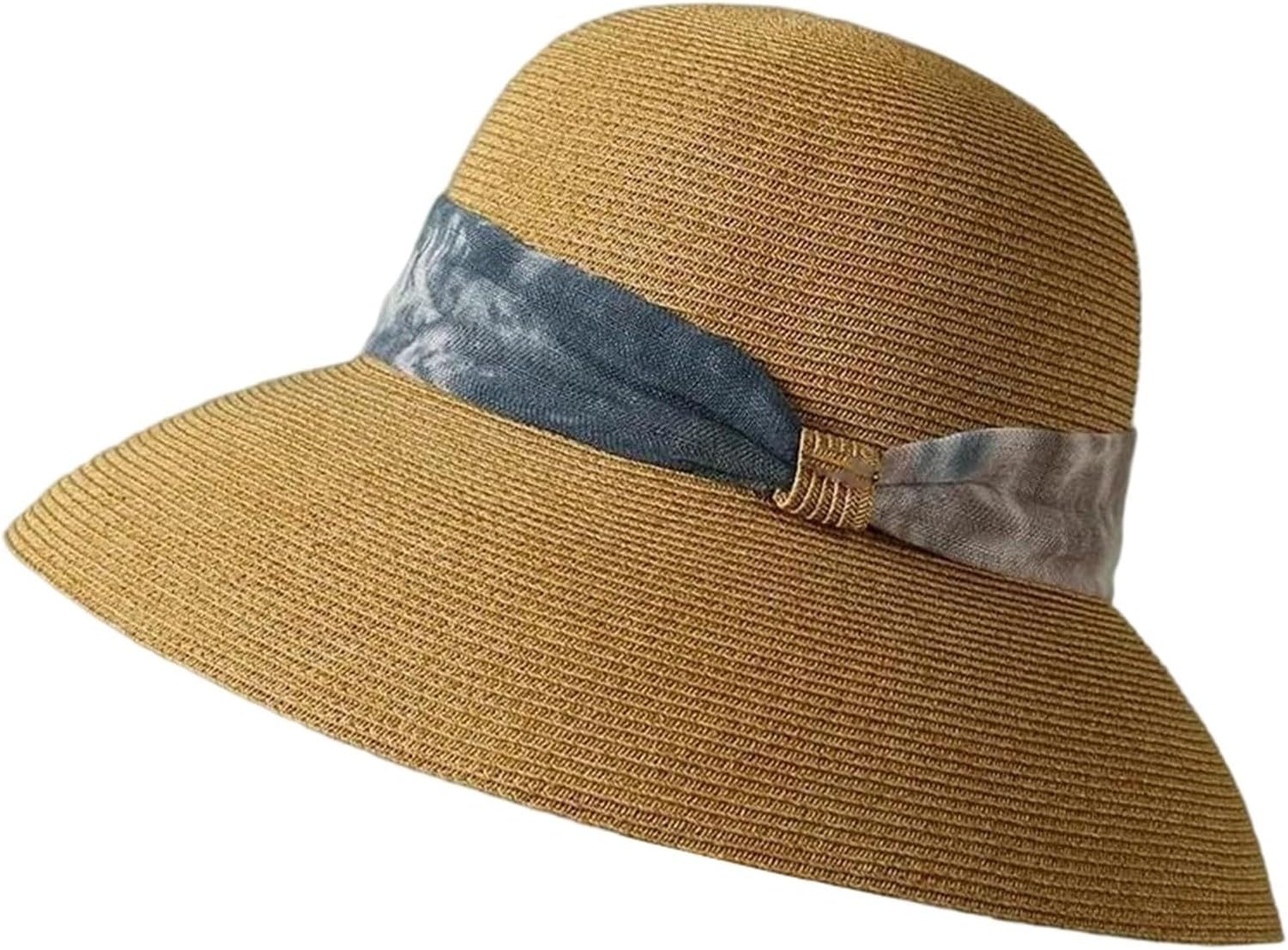 GYFGRTQ Straw Top Visor Hat,Paper Beach Visor Cap for Photography, Travel, and Daily Sun Protection Use, Tho-9636-g, 56-58